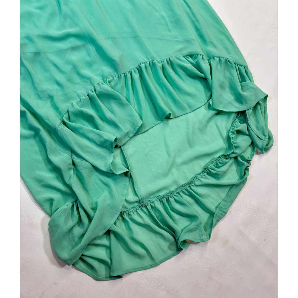 Wild Fable Dress Aqua Green Hi-Lo Ruffle Hem Spaghetti Strap XS New with Tags‎ - Picture 4 of 9